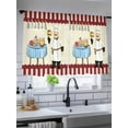 thumbnail image 5 of Smile Chef Sheer Curtains 45 inches Long, Kitchen Knife Fork Food Red White Plaid Light Filtering Sheer Window Curtains Rod Pocket Voile Drapes for Bedroom Living Room, 52"W x 45"L 2 Panels, 5 of 7