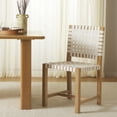 thumbnail image 2 of SAFAVIEH Sorrento Coastal Leather Solid Dining Side Chair, White/Natural, 2 of 12