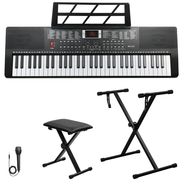 Ktaxon 61 Keys Keyboard Piano with Lighted Keys, X-Stand, Piano