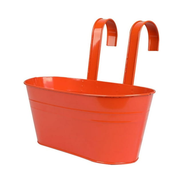 Guardoinrt Balcony Planters Railing Hanging Convenient Solution For Small Spaces Strong orange red 1Set