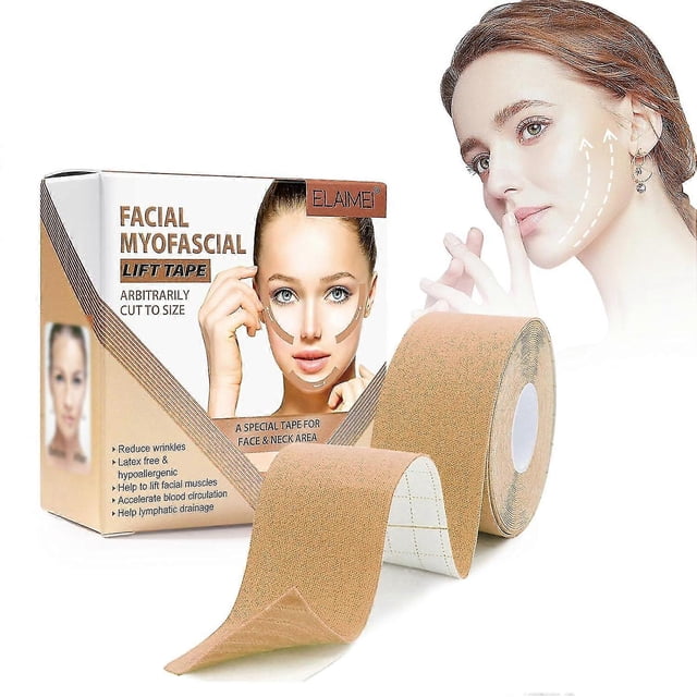 Face Lift Tape, Face Tape Facial Myofascial Lift Tape Anti Wrinkle Patches, Face Toning Belts For Firming Tightening Skin 2.5 cm x 5 m