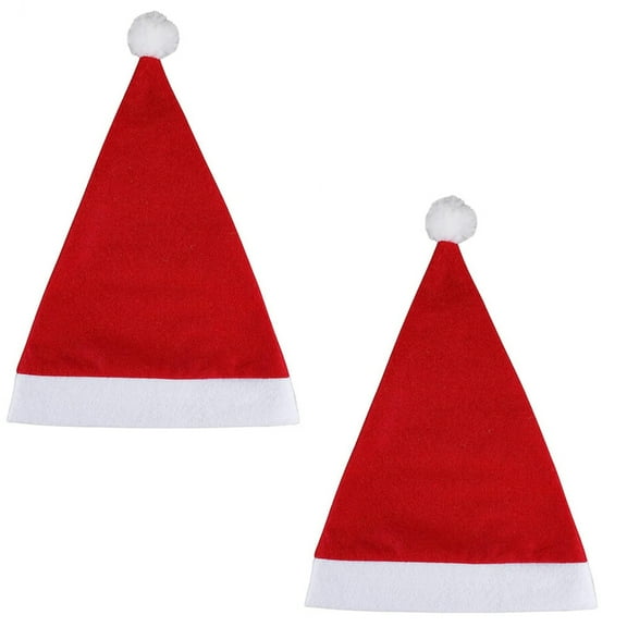 AOOOWER Christmas Santa Hat Nonwoven Fabric and White Brim for Christmas Parties Dress Up Red Color