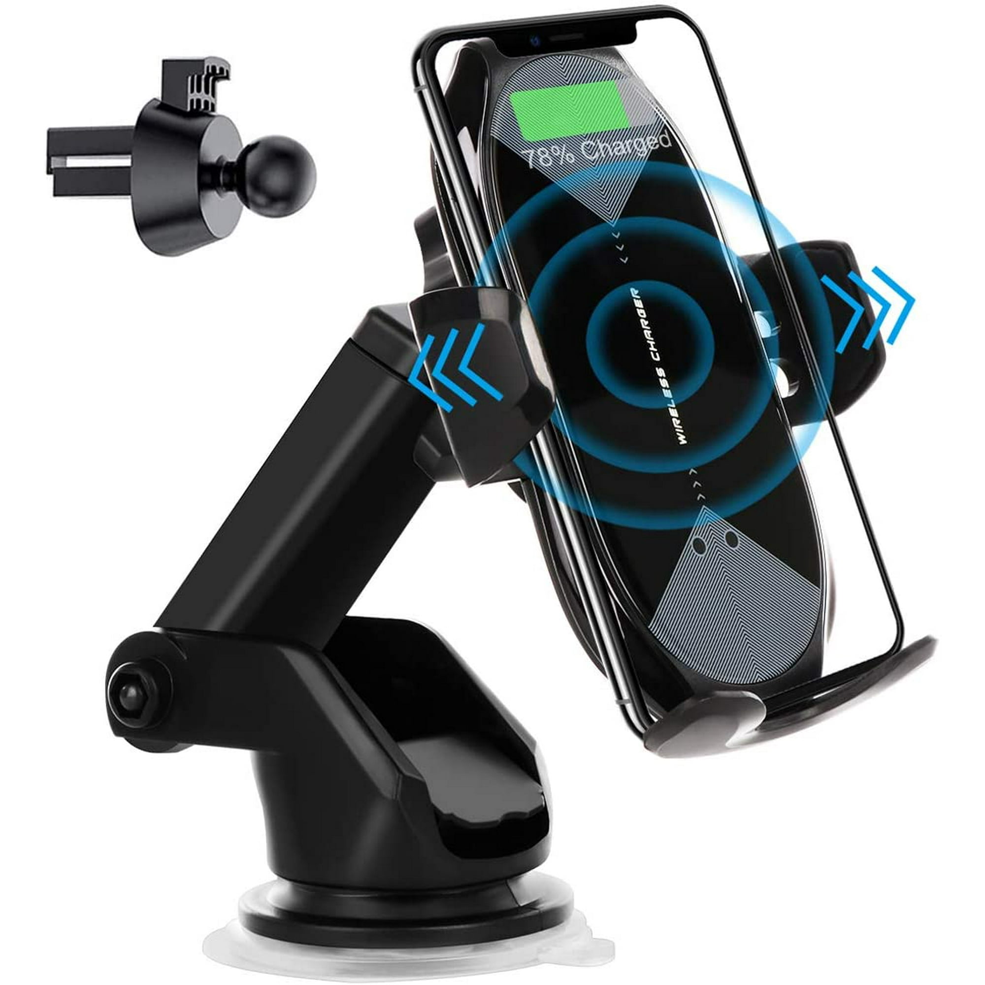Wireless Car Charger Holder Qi Fast Charging Auto Clip