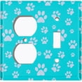 thumbnail image 4 of Metal Light Switch Plate Cover Puppy Dog Paw Prints Teal Gray DOG034, 4 of 13