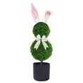 thumbnail image 3 of Spring Garden Stakes Decoration 34.65 Inch Easter Bunny Topiary Potted Planter Weatherproof Fence Yard Signs Decor with Pink Ears & White Ribbon Bow & Pot Base for Porch Patio Yard Display, 3 of 9