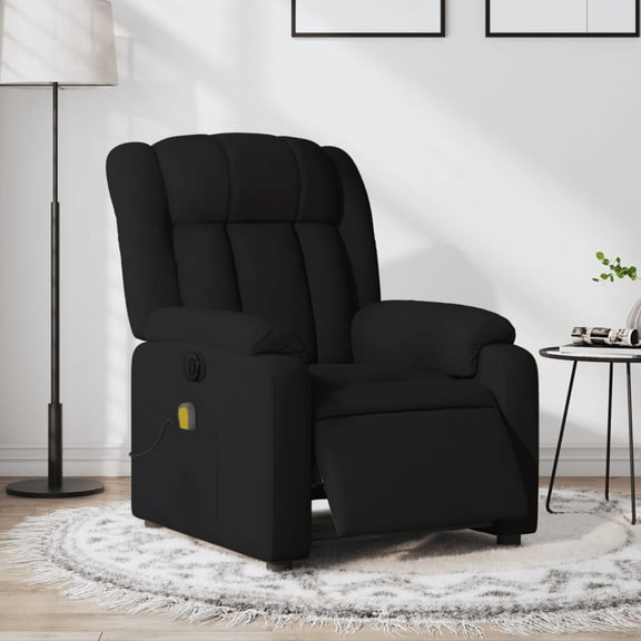 vidaXL Electric Massage Recliner Chair Black Fabric