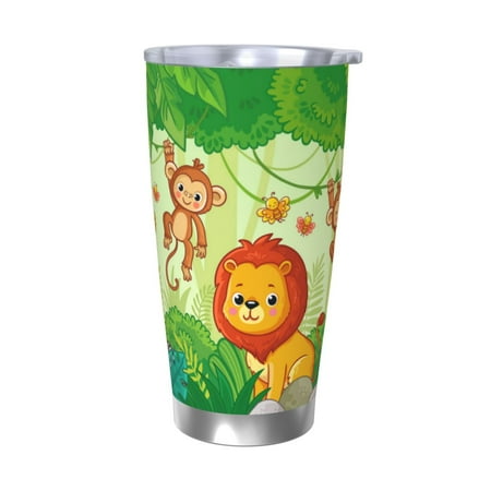 

Bingfone African Animals in the Jungle for 20 Oz Stainless Steel Travel Mug Double Wall Water Coffee Cup for Home Office Outdoor Works Great for Ice Drinks and Hot Beverage-Without Straw