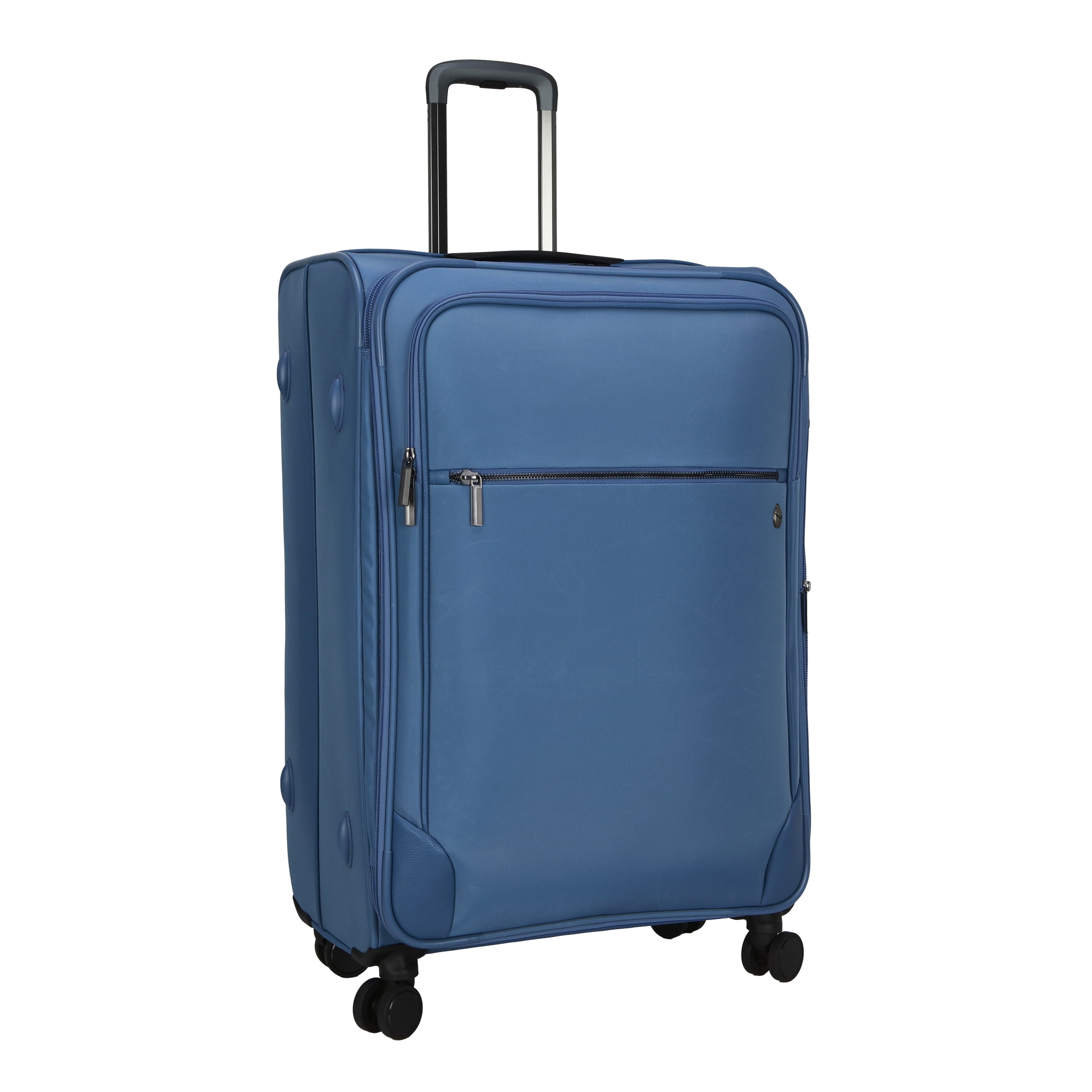 btL 28-inch Checked Expandable Nylon Softside Upright Luggage With 360-Spinner Wheels and Divider Pockets, Blue Shadow