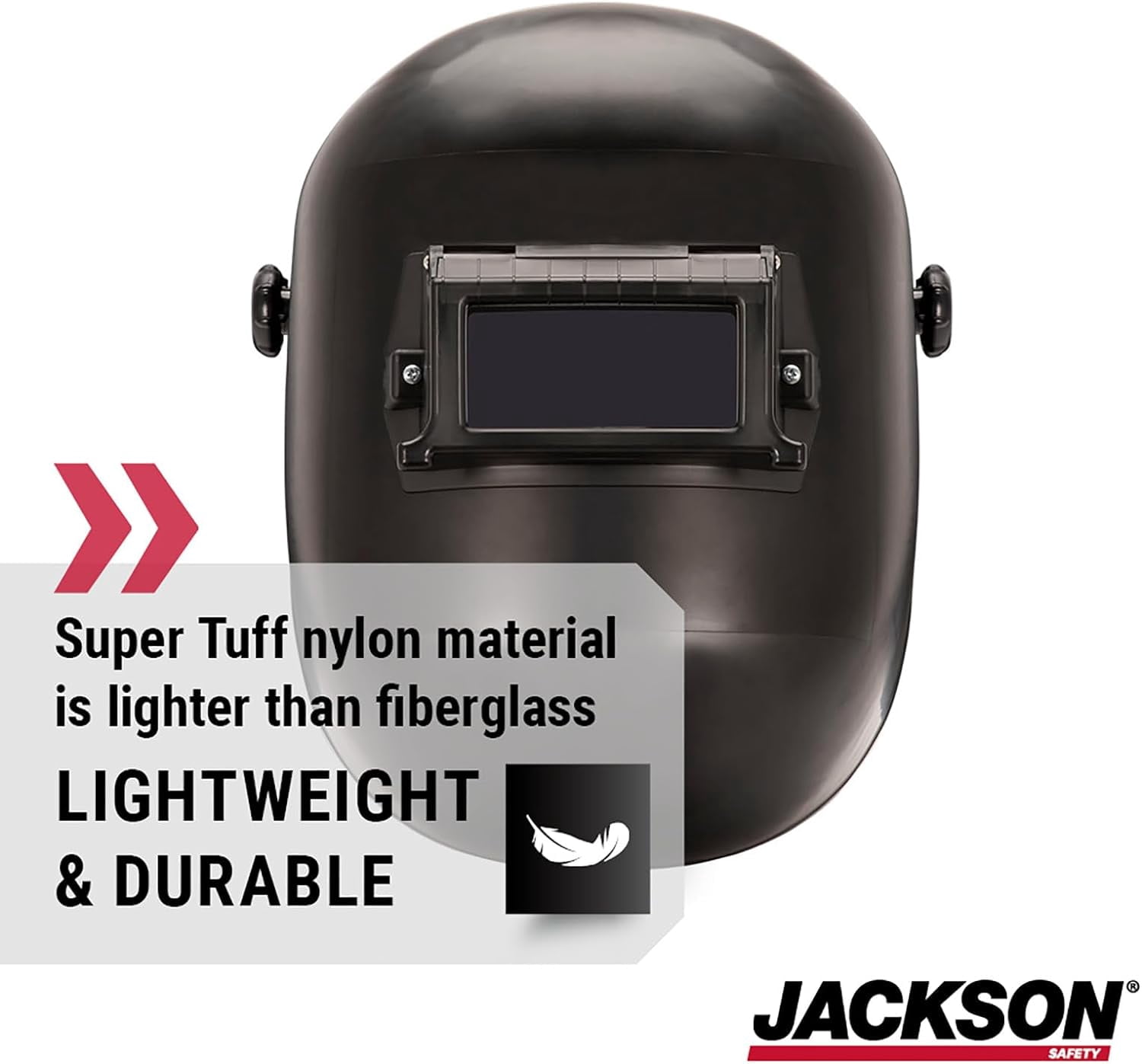 Jackson Safety Welding Helmet - Passive - Super Tuff Nylon - Lift Front - 2" x 4.25" Viewing Area - Shade 10 - 370 Speed Dial Headgear - Black - 280PL Series