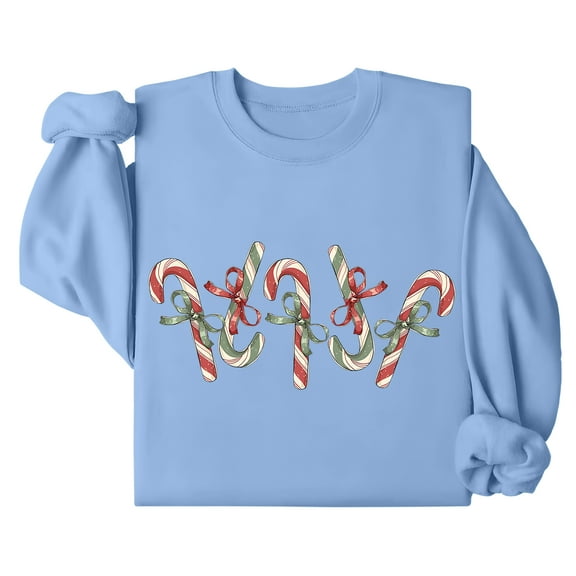Candy Cane Christmas Sweatshirt Candy Lover Christmas Sweatshirts Xmas Graphic Print Long Sleeve Shirts