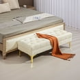 thumbnail image 2 of HOMCOM Velvet Upholstered Bench Button Tufted End of Bed Bench for Bedroom, 2 of 10