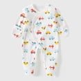 thumbnail image 2 of 1-3 Months Newborn Footed Sleeper Gown With Mitten Cuffs Cotton Side Baby Footed Print Infant Play For 0 6 Months Boys And Girls Baby Romper Pajamas Crawling Clothes, 2 of 6