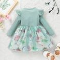 thumbnail image 3 of LWNYDPLSD Maxi Dress Evening Dress Dresses for Wedding Guest Long Sleeve Velvet Dress Little Girls Clothes Girl Clothes Size 6 Clothes for 1 Year Old, Green 6-12 Months, 3 of 7