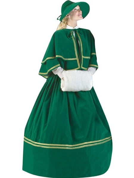 Charles Dickens Caroler Costume Victorian Yuletide Lady Christmas Fancy Dress 