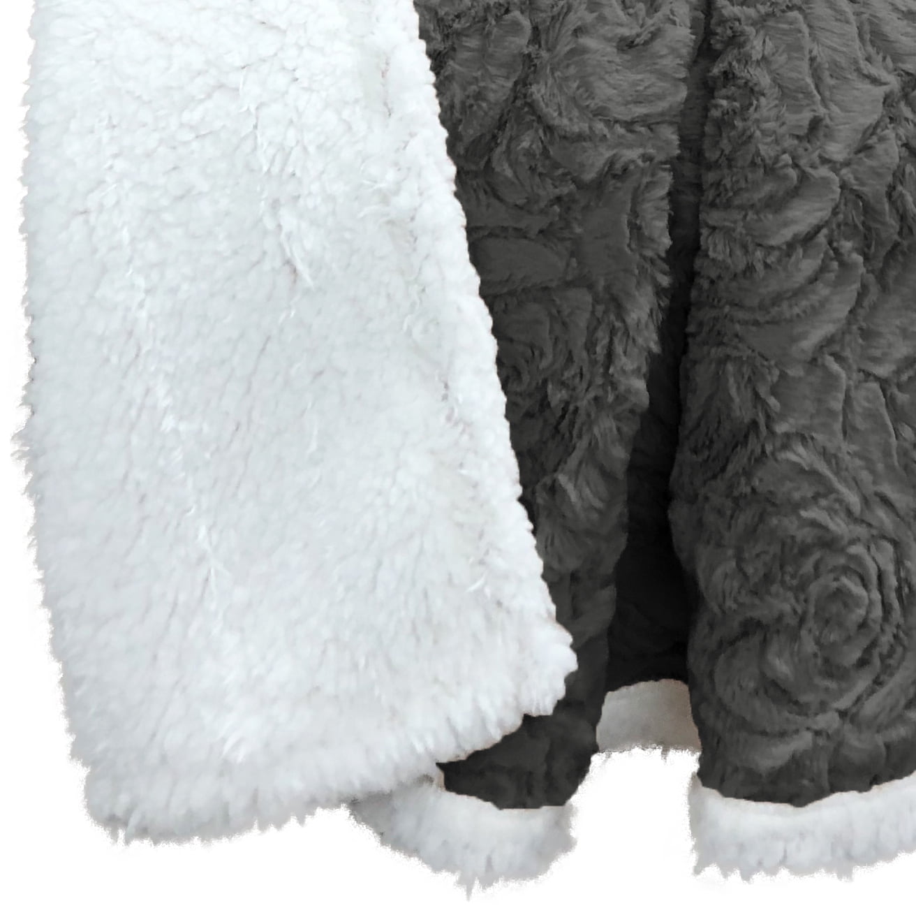 Madeline Sherpa Throw Rose Grey
