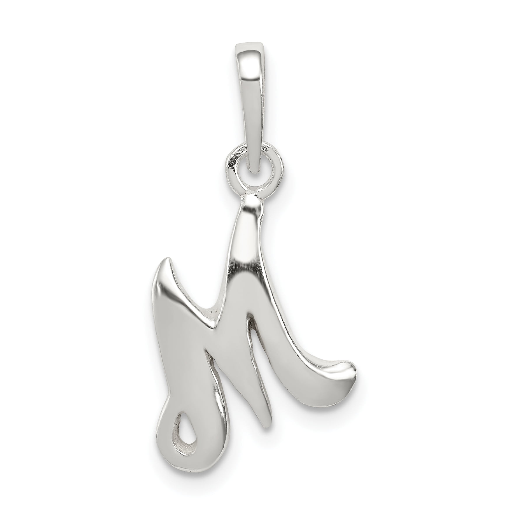 925 Sterling Silver Letter Initial I Charm Pendant 
