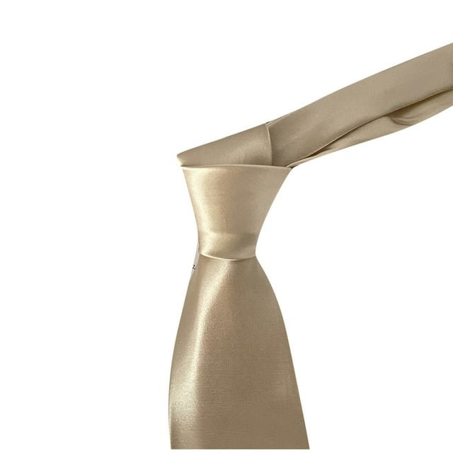 Gold Mens Solid Color Polyester Hand-Tied Business Necktie 3.15 Inches Wide 57.09 Inches Long Free Size In Gold Color Great For Professional Settings And Casual Events