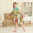 thumbnail image 4 of FORMRS Niños Bathrobe Unisex Hooded Robe Soft Plush Pajamas Sleepwear, Size 4-6T, Vibrant Tomatoes, 4 of 7