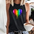 thumbnail image 2 of TDYHUAO Rainbow Heart Tank Tops for Women Summer Crew Neck Sleeveless LGBTQ Shirt Casual Vacation Tanks Lesbian Tank Top, 2 of 5
