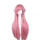 thumbnail image 1 of Peluca para cosplay rosa, larga y recta, con flequillo en capas, 100 cm de calor, 1 of 2