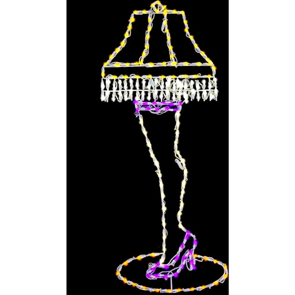 Fraser Hill Farm 4.3 ft Leg Lamp LED Lights, Large Outdoor Christmas Decoration, FFCHLED052-LEG0-MTL