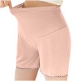 thumbnail image 4 of pstuiky Maternity Shorts High Waist Adjustable Thin Shorts Lace Trim Solid Color Pregnancy Underwear for Everyday Wear Pregnancy Biker Shorts, 4 of 5