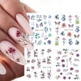 thumbnail image 2 of 4 unids/set de dijes, pegatinas de hojas de flores para uñas, calcomanías de acuarela para decoración de uñas, deslizadores, decoraciones de manicura, láminas de tatuaje, TRSTZ1137-1180-1 Tan Jianjun unisex, 2 of 2