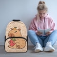thumbnail image 2 of Aplkyhs Capybara Strawberry School Backpack for Students Age 6-18 Large Capacity Ergonomic Padded Adjustable Shoulder Straps Unisex Back to School Backpack for Elementary Middle High School, 2 of 7