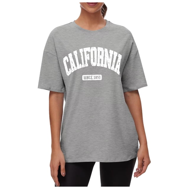 T-Shirt à Col Rond Imprimé pour Femmes, Coupe Ample, Manches Longues en Spandex, pour Femmes, Filles, Unies