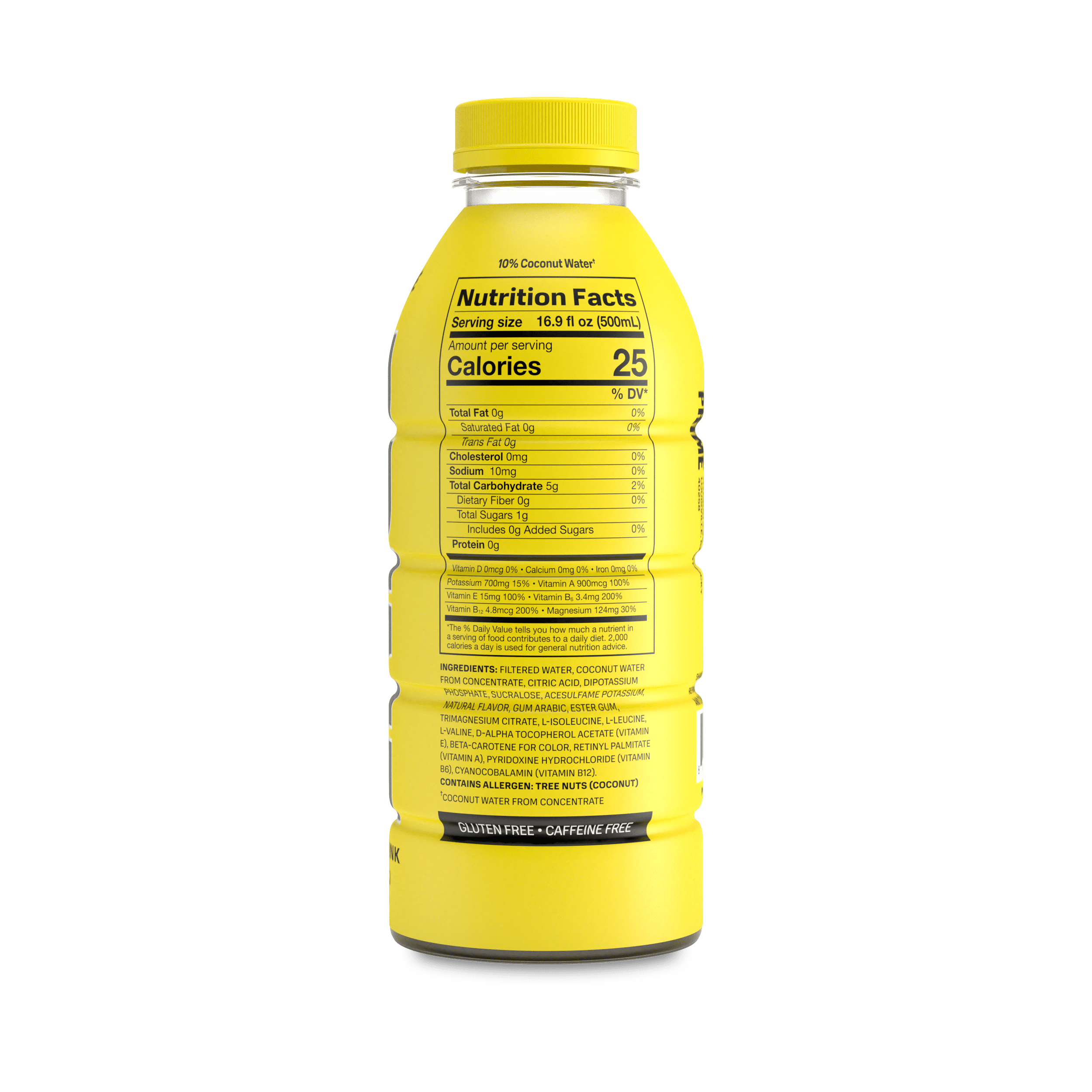 Prime Hydration Sports Drink, Lemonade, 16.9 fl oz, 6 Pack, Bottles