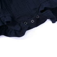 thumbnail image 5 of Baby Girl Cotton Linen Romper Lace Sleeveless Ruffle Bowknot Jumpsuit, 5 of 5