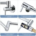 thumbnail image 4 of WOWOW Wall Mounted Pot Filler Faucet with Double Handle in Chrome, 4 of 6