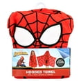 thumbnail image 4 of Spider-Man Kids Bath and Beach Hooded Towel Wrap, 51 x 22, 100% Cotton, Red, Marvel, 4 of 17