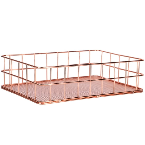 CANASTA DE ALMACENAMENTO DE CUADRÍCULA DE ORGANIZACIÓN DE ESCRITORIO, Uso A LARGO PLAZO DE LA CESTA DE ALMACENAMIENTO DE ESCRITORIO DE ORO ROSA, PARA ACCESORIOS DE MODA DE