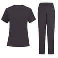 thumbnail image 4 of Scrubs for Men Set Stretch Scrub Tops & Cargo Pant Quick Drying Solid Color Medical Uniform with Pockets Black S, 4 of 5