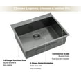 thumbnail image 6 of Logmey 28"x22 Drop in Stainless Steel Kitchen Sink Single Bowl Gunmetal Black with Drainer Top-mount  Sinks, 6 of 9