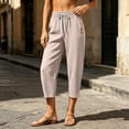 thumbnail image 7 of Nolissa Women's Elastic Waist Capri Pants Casual Loose Cropped Trousers with Pockets, 7 of 7