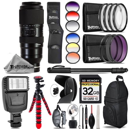 Tamron 50-400mm f/4.5-6.3 Di III VC VXD Lens for Sony E + Flash + Color Filter Set - 32GB Accessory Kit