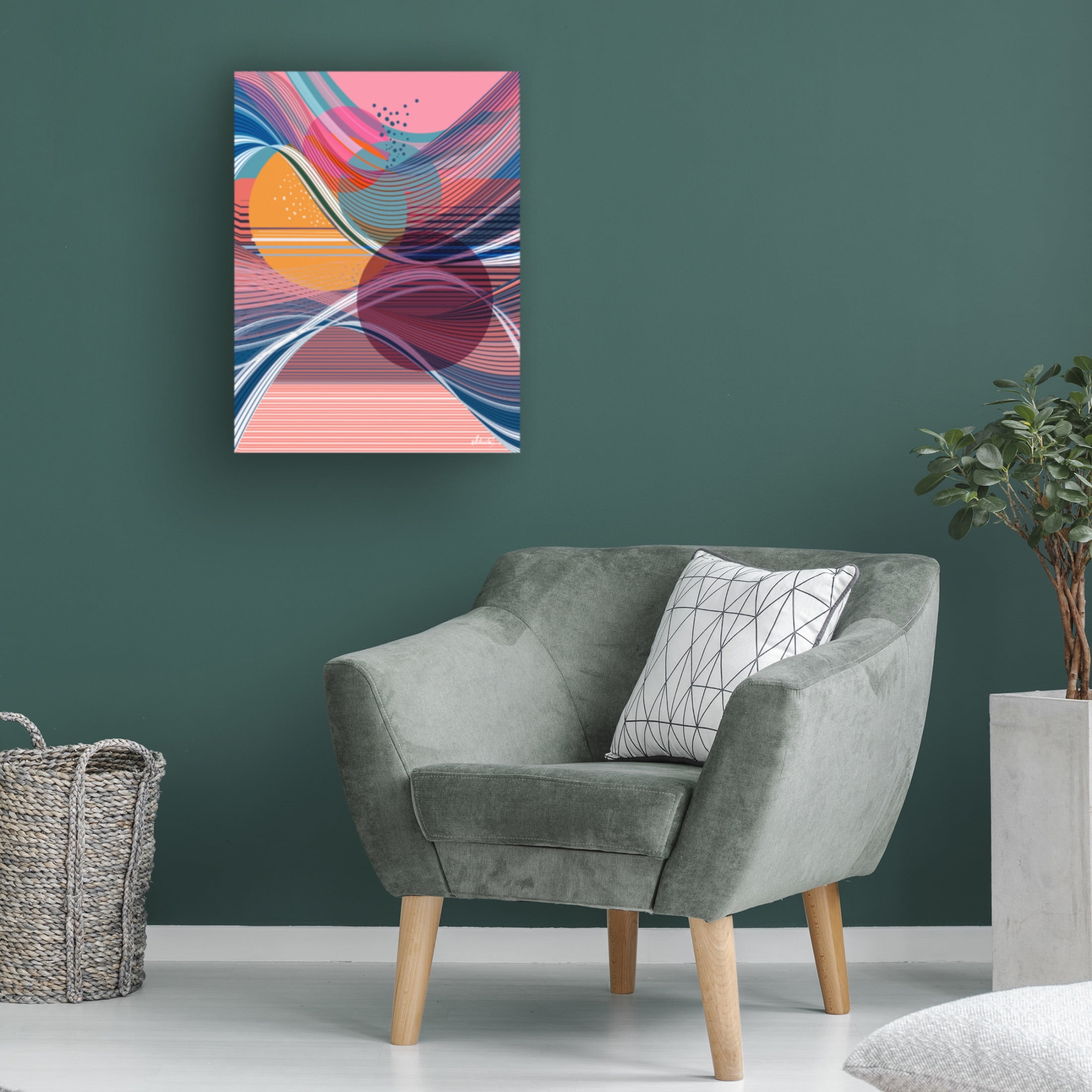 Canvas Wall Art - Ishita Banerjee 'Ephemeral Waves' Wall Art for Living Room, Bedroom, or Office Décor by Trademark Fine Art - 24 x 32 Inches