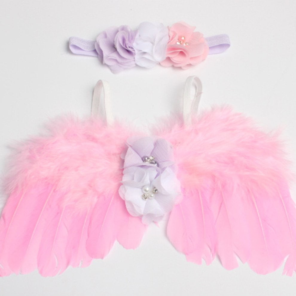 newborn angel wings and headband