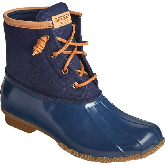 Sperry Women's Saltwater Emboss Wool Rain Boot 9 Navy