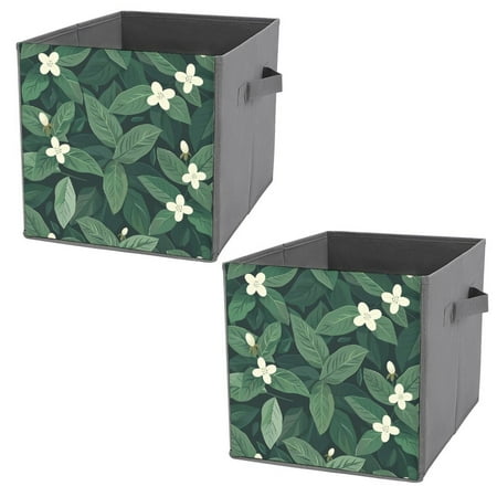

ZHANGS Fresh Night Jasmine-741 Cube Storage Box With Handle Collapsible Storage Bins Portable Open Home Storage Bins Closet Organizers Box For Books Toys Clothes Or Toys