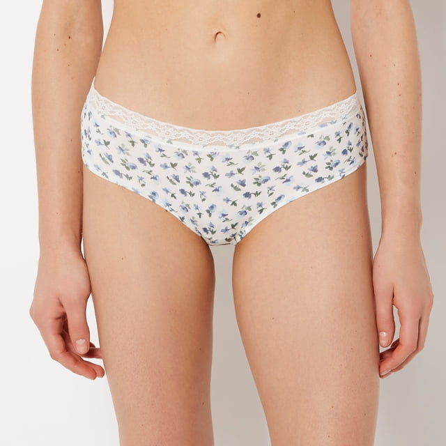 Culotte Hipster en Modal Ultra Doux avec Bordure en Dentelle, Couleur Sweet Dream