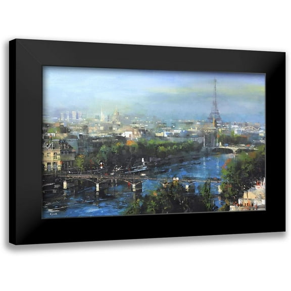 Lague, Mark 14x10 Black Modern Framed Museum Art Print Titled - Paris Pedestrian Bridge