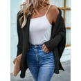 thumbnail image 4 of Women'S Cardigan Sweaters Oversized Chunky Knit Slouchy Wrap Batwing Open Front Outwear Coat Black S, 4 of 8