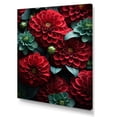 thumbnail image 2 of Designart "Beautiful Blooms of Red Zinnias I" Floral Canvas Wall Art - Traditional Red Flower Entryway Wall Art, 2 of 6