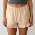 thumbnail image 6 of Cute Shorts for Women Summer Casual Elastic High Waist Ruffle Hem Relaxed Fit Beach Shorts, 6 of 8