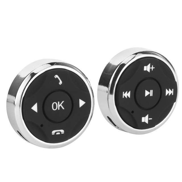Steering Wheel Control Switch Button, 5M/16.4Ft Stable Performance 1W Low Power Consumption 2Pcs Multimedia Player Button, for Standard Specification Car Use