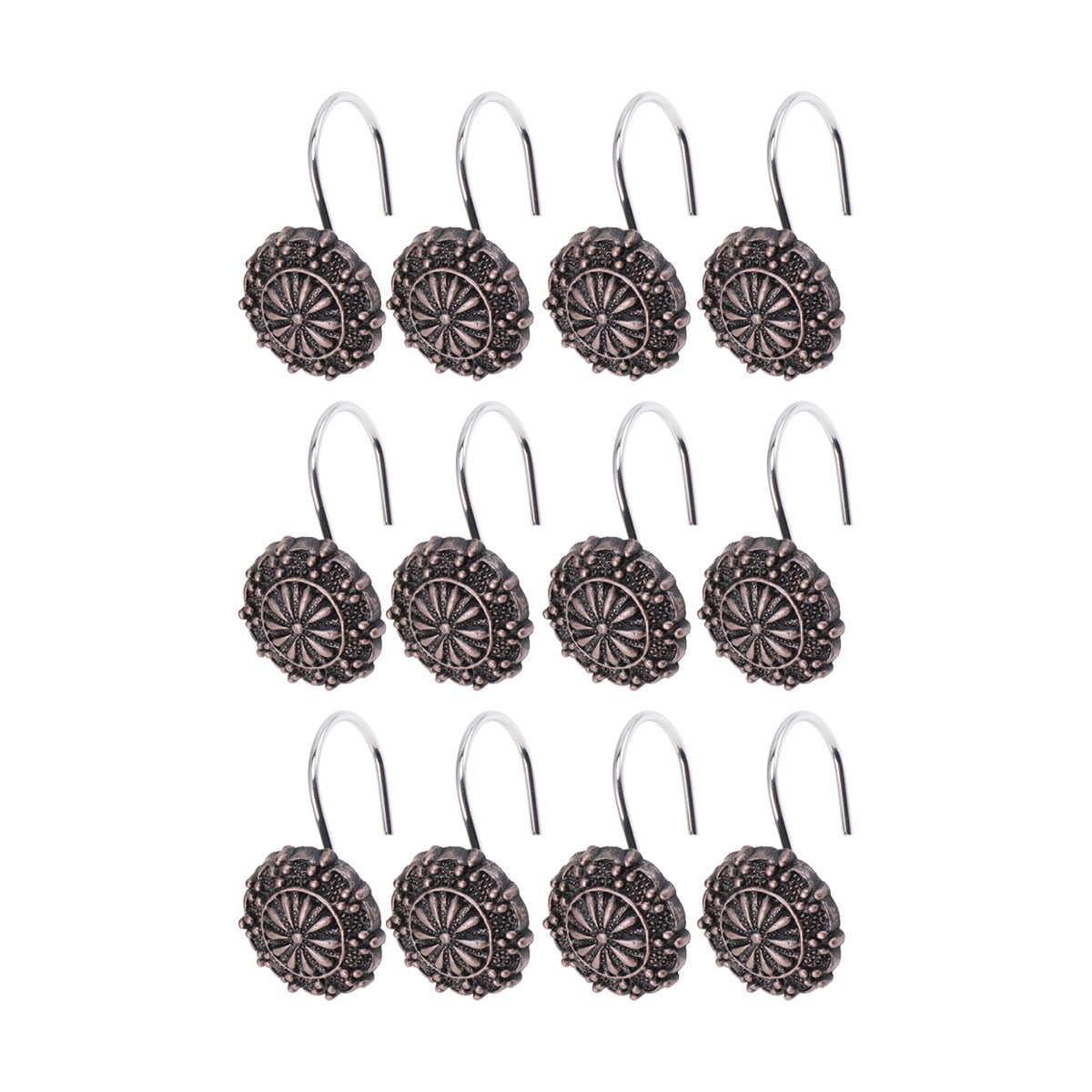 12 Pcs Vintage Curtain Hooks HighGrade Resin Flower Shaped Round Wall