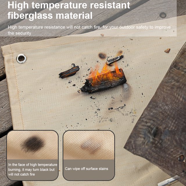 Foldable Camping Fireproof Mat Reusable Under Hearth Wood Stove Safe Rug Household Patios Cloth Protector Flame Proof Carpet 56x80cm